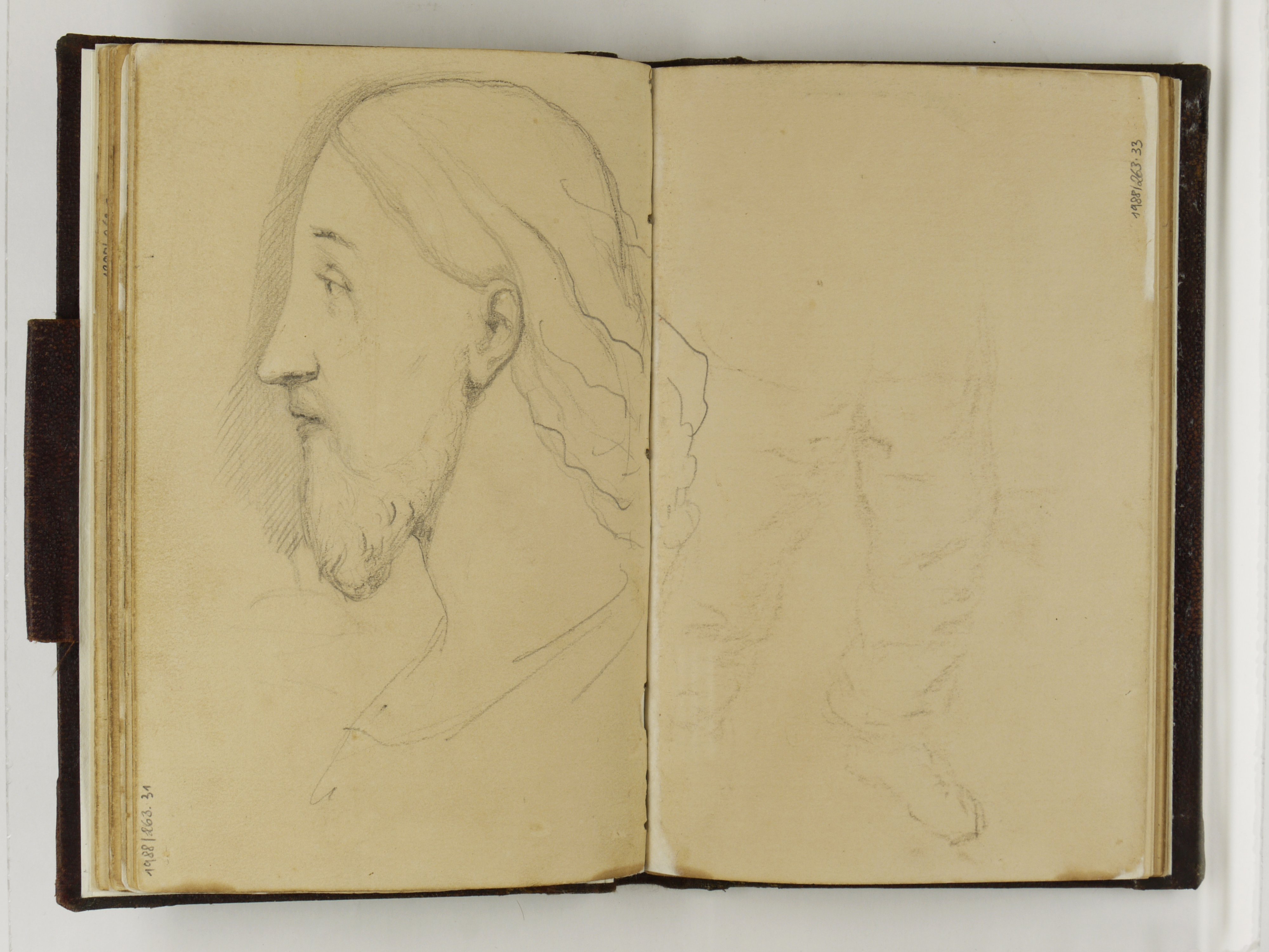 Johann Jakob Serr, Skizze eines bärtigen Herrn