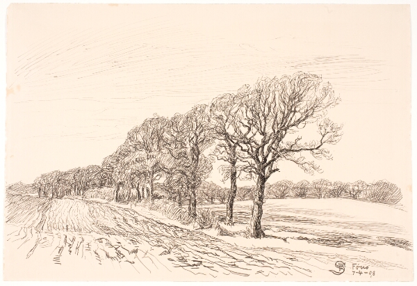 Fritz Syberg, Landskab med egetræer. Føns
