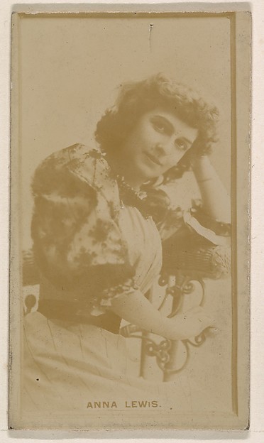 Kinney Brothers Tobacco Company, Anna Lewis, from the Actresses series (N245) issued by Kinney Brothers to promote Sweet Caporal Cigarettes