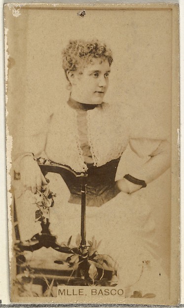W. Duke, Sons & Co., Mlle. Basco, from the Actors and Actresses series (N145-8) issued by Duke Sons & Co. to promote Duke Cigarettes