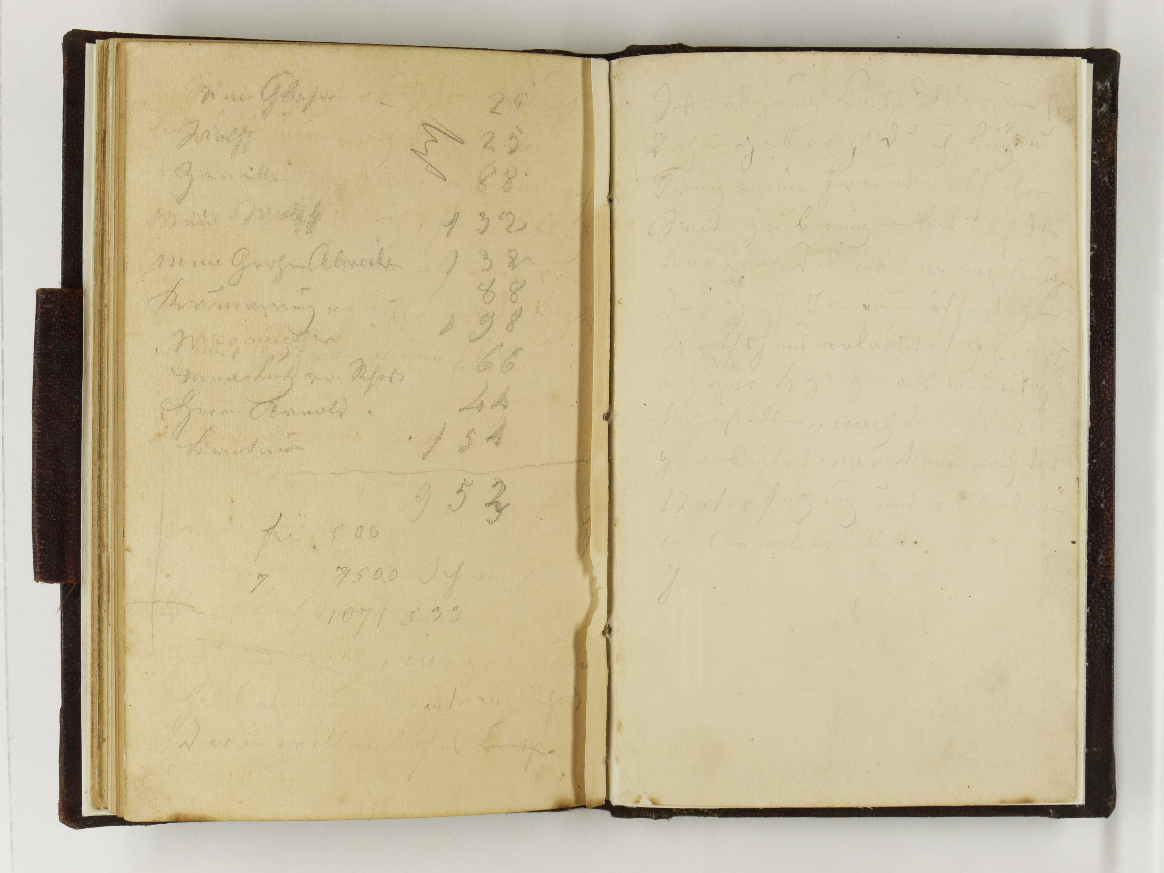 Johann Jakob Serr, Skizzenbuch Johann Jakob Serr - schriftlicher Eintrag