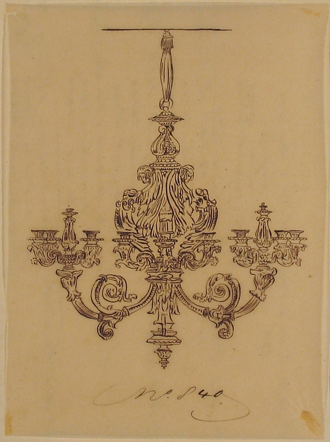 Anonymous, French, 19th century, Design for a Chandelier