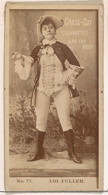 W. Duke, Sons & Co., Card Number 77, Loi Fuller, from the Actors and Actresses series (N145-2) issued by Duke Sons & Co. to promote Cross Cut Cigarettes