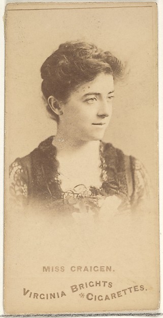 Allen & Ginter, Miss Craigen, from the Actors and Actresses series (N45, Type 1) for Virginia Brights Cigarettes