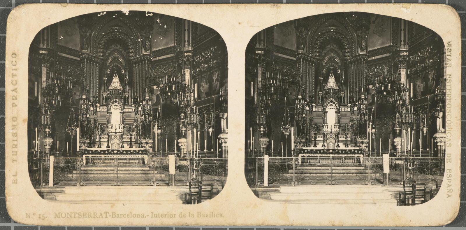 Desconegut, Montserrat-Barcelona-Interior of the Basilica. Justification of the title, title inscribed