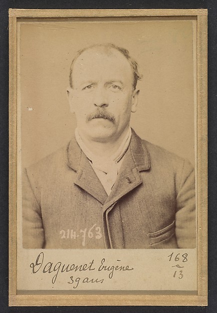 Alphonse Bertillon, Daguenet. Eugerne, Carolin. 39 ans, né à Granville (Manche). Ébéniste. Anarchiste. 26/2/94.