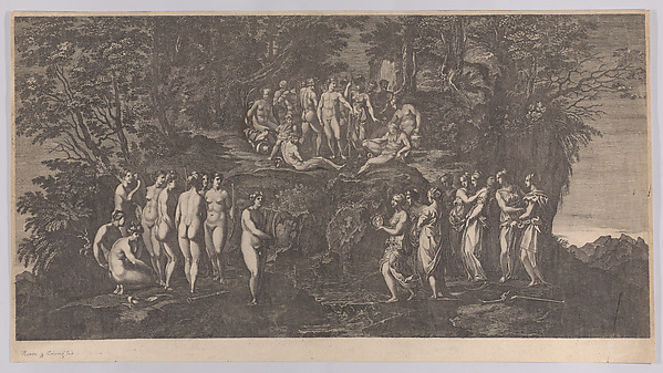 Anonymous, The musical contest between the Muses on one side and the Pierides on the other, judged by the gods of Olympus