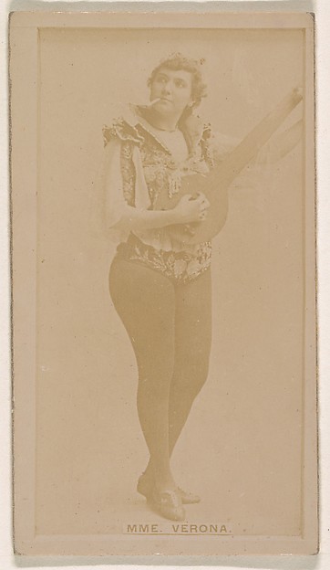 Kinney Brothers Tobacco Company, Mme. Verona, from the Actresses series (N245) issued by Kinney Brothers to promote Sweet Caporal Cigarettes