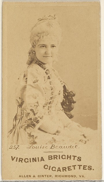 Allen & Ginter, Card 257, Louise Beaudet, from the Actors and Actresses series (N45, Type 1) for Virginia Brights Cigarettes