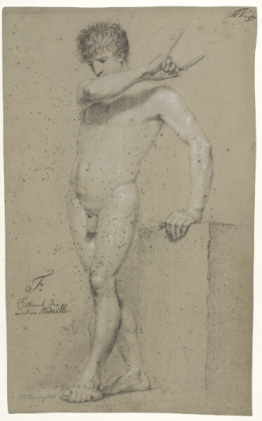 C.W. Eckersberg, Mandlig stående model, profil til venstre