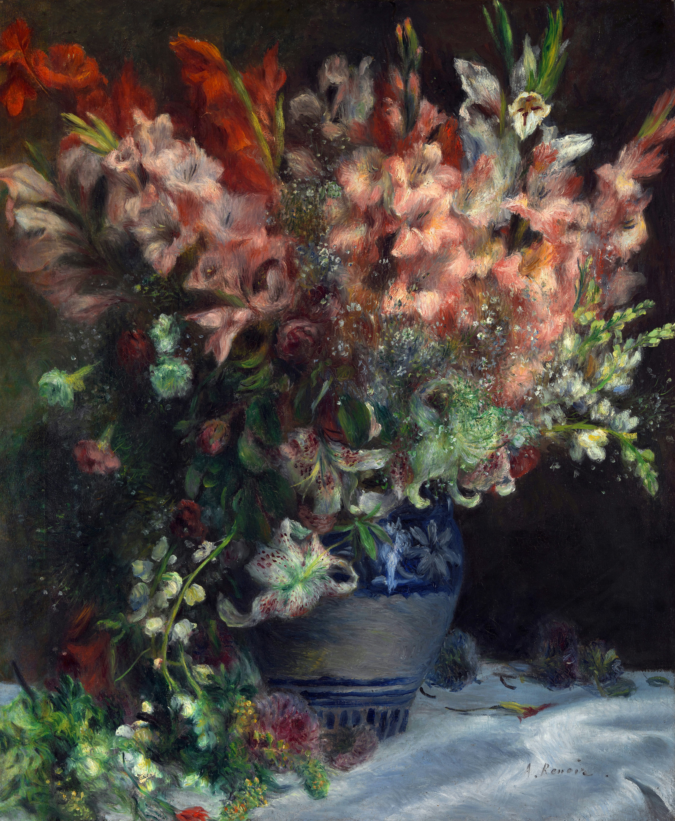 Pierre-Auguste Renoir, Gladioli in a Vase