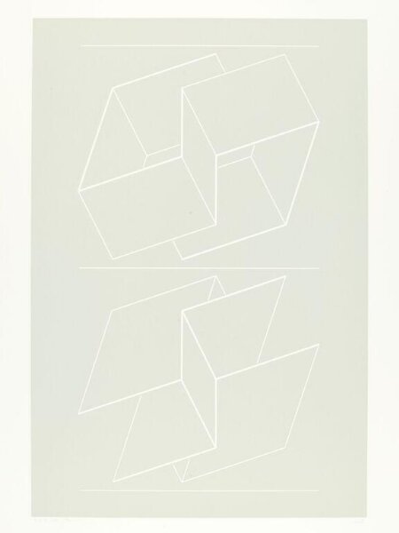 Josef Albers, Plate 9 from the suite of ten entitled 'White Embossing on Gray'.