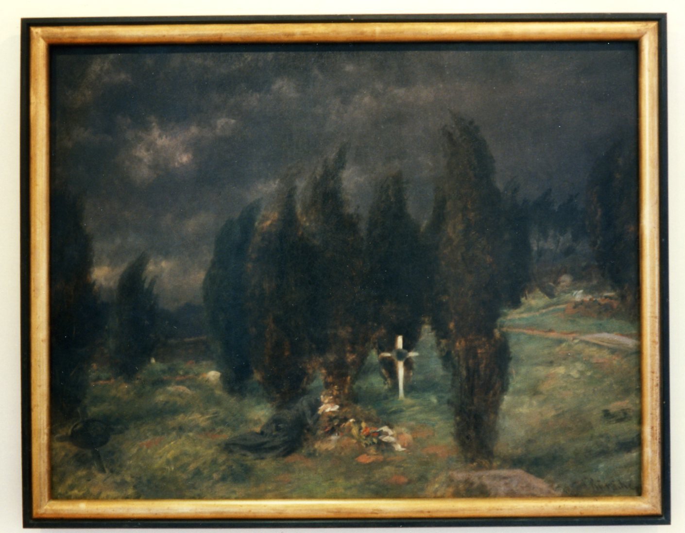 August Künicke, Gemälde 'Trauernde auf einem Friedhof' (August Künicke)