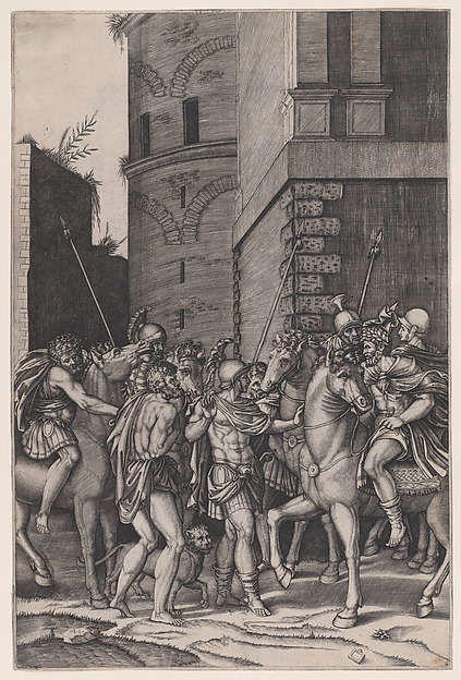 Agostino Veneziano (Agostino dei Musi), The Emperor Meeting the Warrior