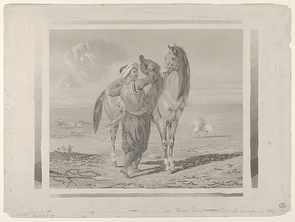 Eugène Delacroix, A Turk Saddling His Horse