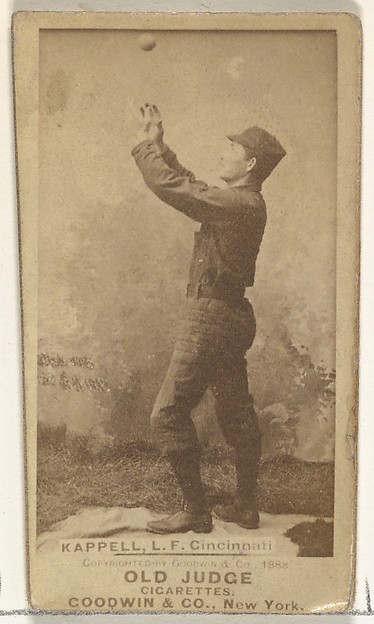 Goodwin & Company, Henry "Heinie" Kappel, Left Field, Cincinnati, from the Old Judge series (N172) for Old Judge Cigarettes