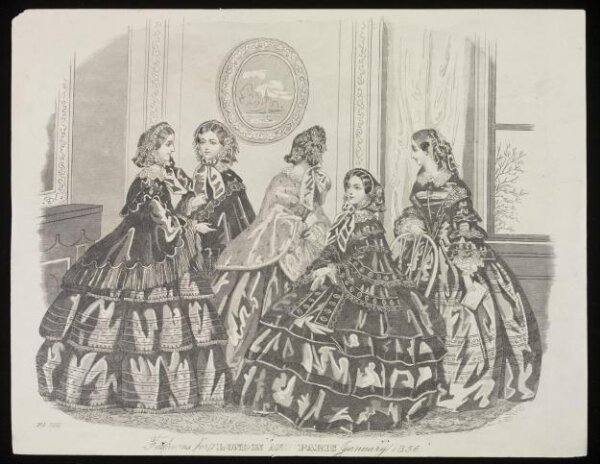 Unknown, London and Paris Fashions for January 1856