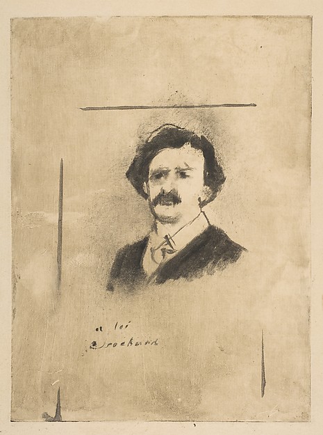 Edgar Degas, Portrait of Virginie Cardinal's Favorite, the Actor Crochard (illustration for La Famille Cardinal by Ludovic Halévy)