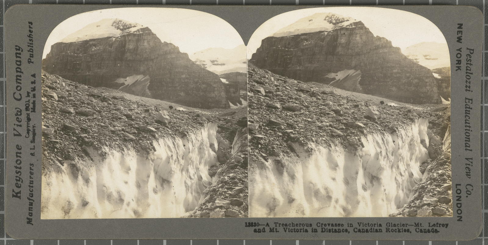 Desconegut, A Treacherous Crevasse in Victoria Glacier, Canada Keystone View Company, Pestalozzi Educational View Co