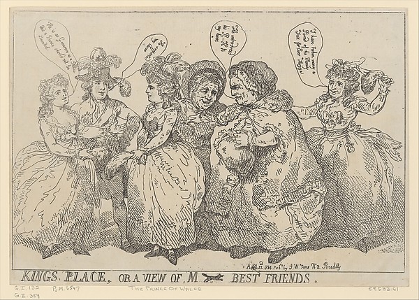Thomas Rowlandson, Kings Place, or a View of M [Fox's] Best Friends