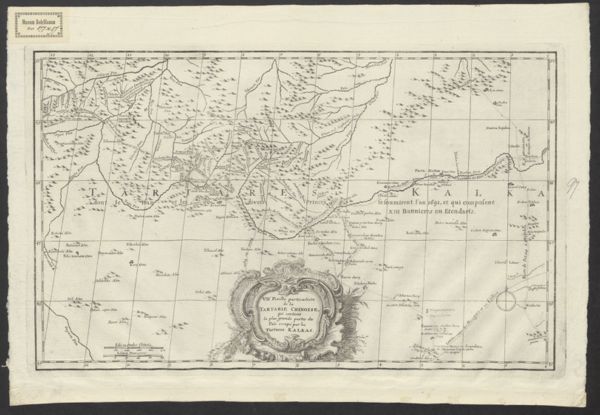 Anville, Jean Baptiste Bourguignon d', (1697-1782) (cartographer), Ve- Feuille de la Tartarie Chinoise, contenant les environs de Tcitcicar et de Merguen, les Païs de Tagouri et des Solons, et l'extremité Orientale du grand désert de Sable
