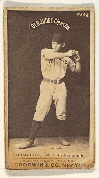 Goodwin & Company, Shomberg, 1st Base, Indianapolis, from the Old Judge series (N172) for Old Judge Cigarettes