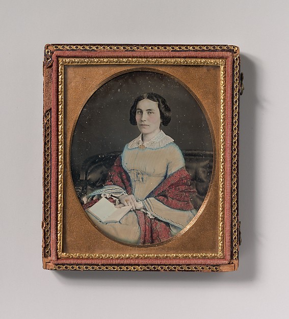 Unknown, [Seated Young Woman Wearing a Shawl, Holding an Open Book in her Lap]