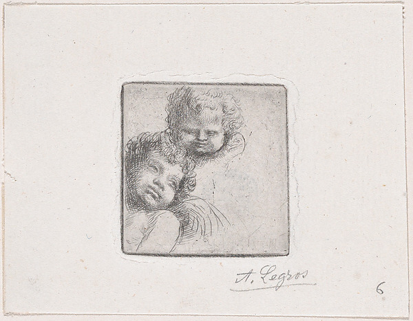 Alphonse Legros, Sketch for Two Children's Heads