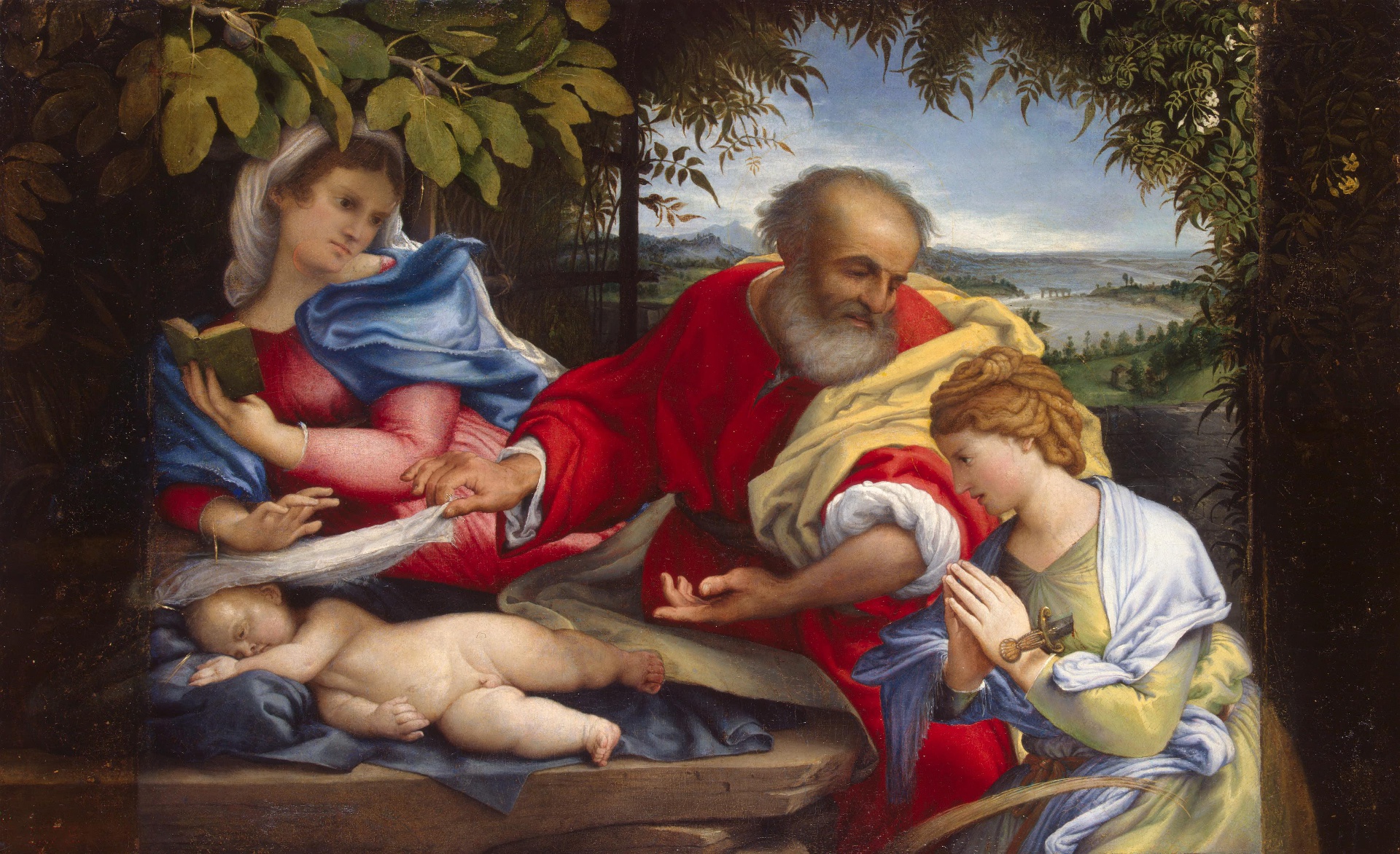 Lorenzo Lotto, Rest on the Flight into Egypt with St Justine