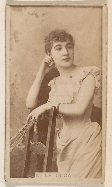 Kinney Brothers Tobacco Company, Mlle. Olga, from the Actresses series (N245) issued by Kinney Brothers to promote Sweet Caporal Cigarettes
