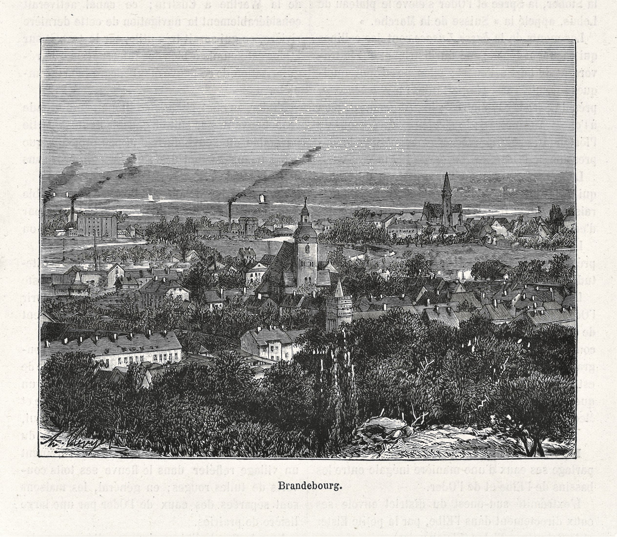 Narcisse Navellier, Brandenburg an der Havel (Altstadt): Stadtansicht von Westen