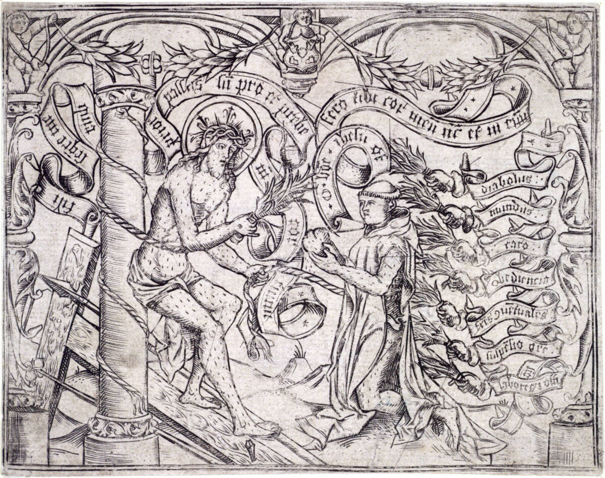 Anonym, Christus an der Säule und Mönch