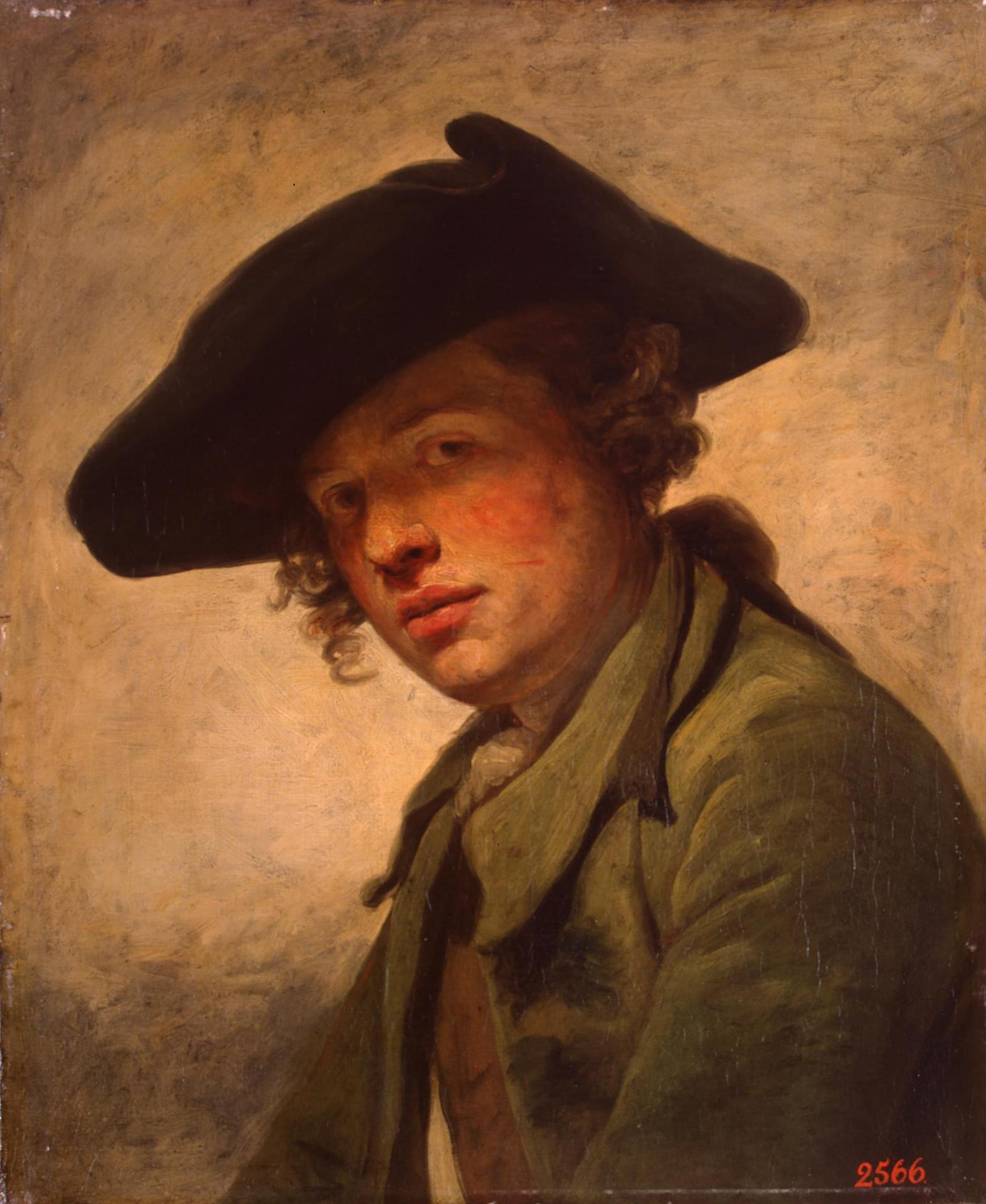 Jean-Baptiste Greuze, Portrait of a Young Man in a Hat