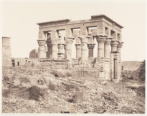Félix Teynard, Ile de Fîleh (Philæ), Édifice de l'Est - Face Latérale Vue du Point D