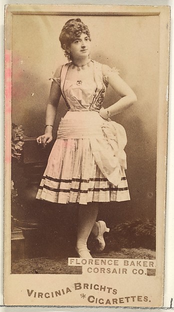 Allen & Ginter, Florence Baker, Corsair Co., from the Actors and Actresses series (N45, Type 1) for Virginia Brights Cigarettes