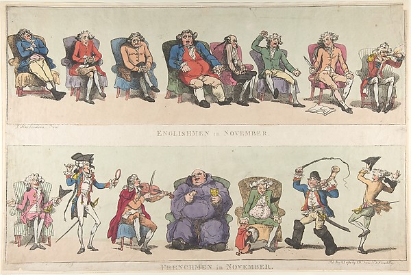 Thomas Rowlandson, Englishmen in November, Frenchmen in November