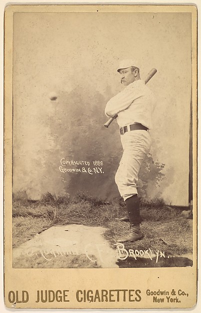 Goodwin & Company, John Stewart "Pop" Corkhill, Center Field, Brooklyn, from the series Old Judge Cigarettes