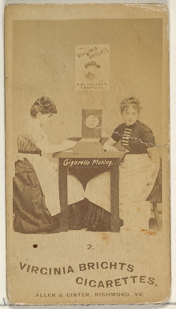 Allen & Ginter, Card 2, from the series, Cigarette Making Girls (N46) for Virginia Brights Cigarettes