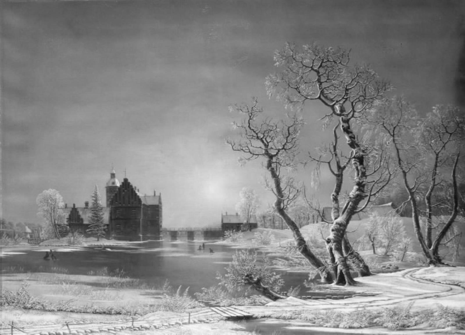 F.M.E. Fabritius de Tengnagel, Vinterlandskab med herregården Gisselfeld