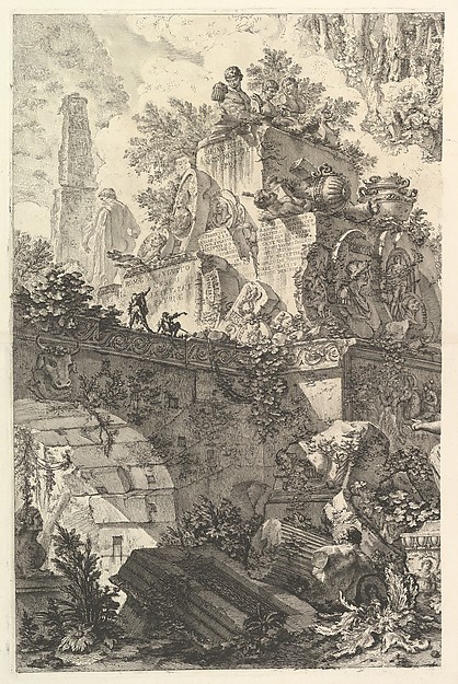 Giovanni Battista Piranesi, Frontispiece, with Statue of Minerva, from "Vedute di Roma"