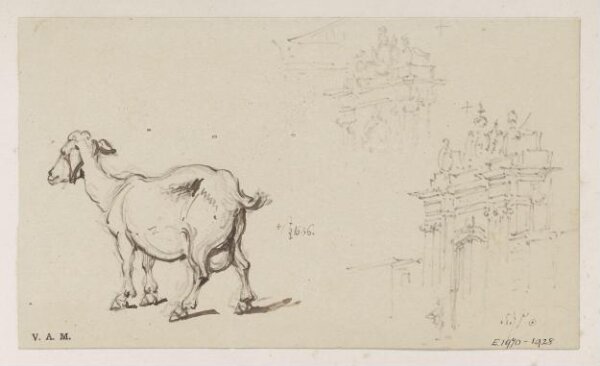 George Chinnery, A goat, and the governor's gateway, Macau