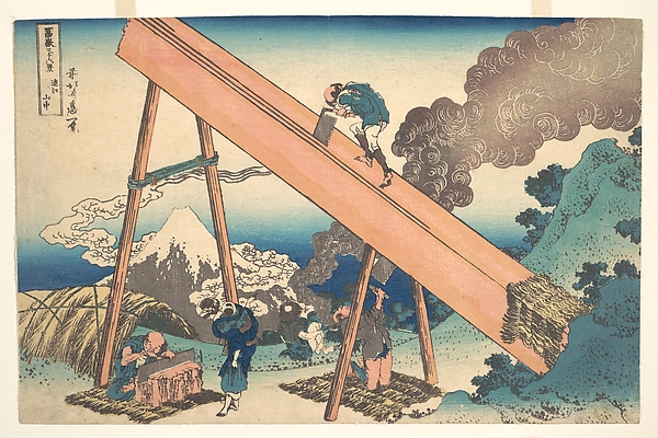 Katsushika Hokusai, In the Mountains of Tōtomi Province (Tōtomi sanchū), from the series Thirty-six Views of Mount Fuji (Fugaku sanjūrokkei)