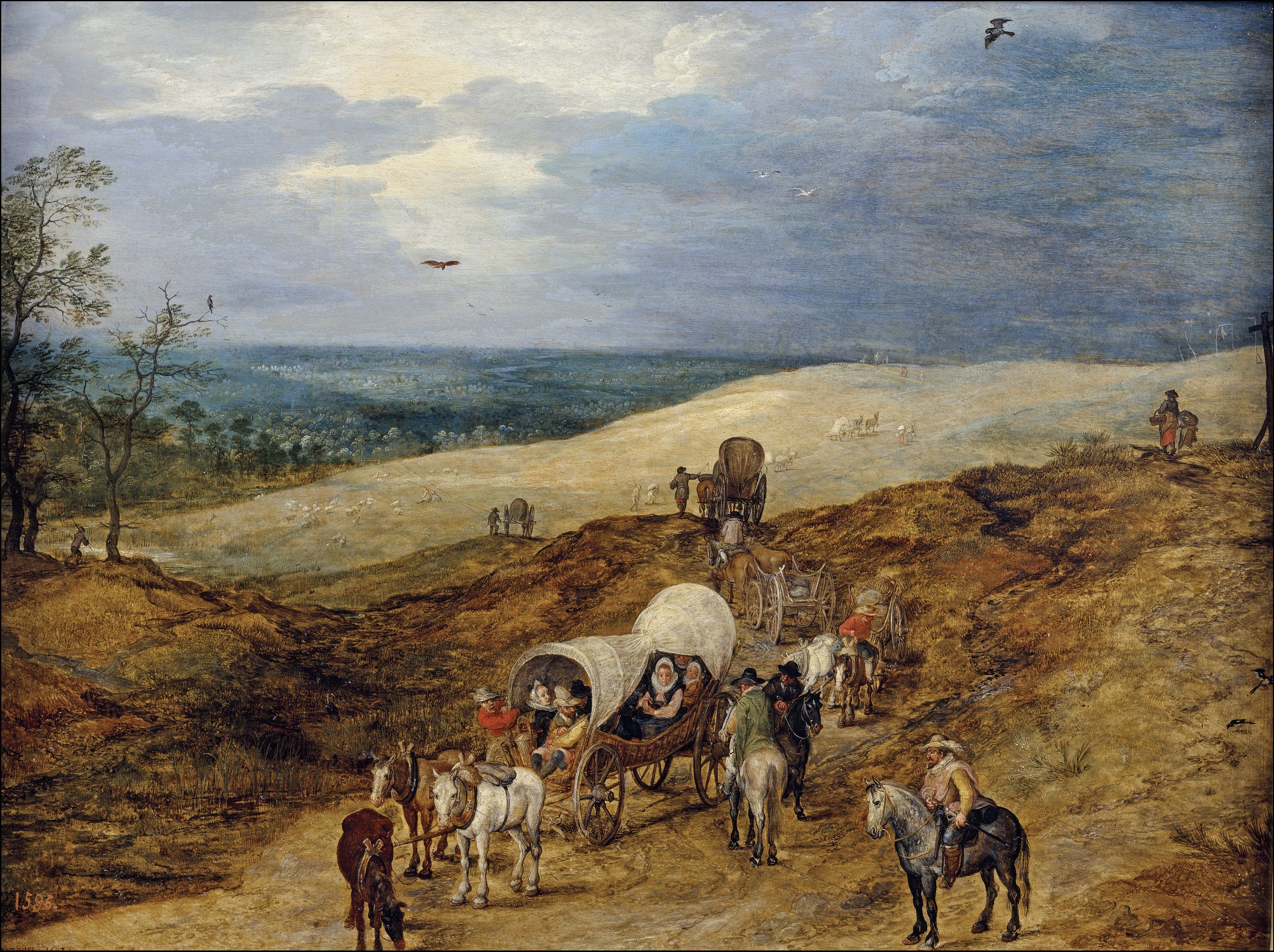 Jan Brueghel the Elder, Landscape with Wagons