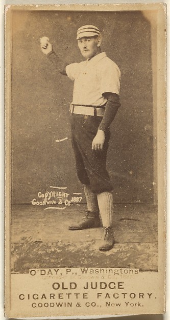 Goodwin & Company, Henry Francis "Hank" O'Day, Pitcher, Washington Nationals, from the Old Judge series (N172) for Old Judge Cigarettes