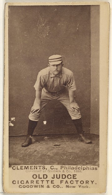 Goodwin & Company, John J. "Jack" Clements, Catcher, Philadelphia, from the Old Judge series (N172) for Old Judge Cigarettes