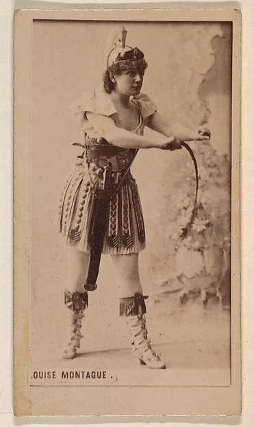 Kinney Brothers Tobacco Company, Louise Montague, from the Actresses series (N245) issued by Kinney Brothers to promote Sweet Caporal Cigarettes