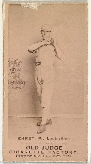Goodwin & Company, Philip Sydney "Red" Ehret, Pitcher, Louisville Colonels, from the Old Judge series (N172) for Old Judge Cigarettes