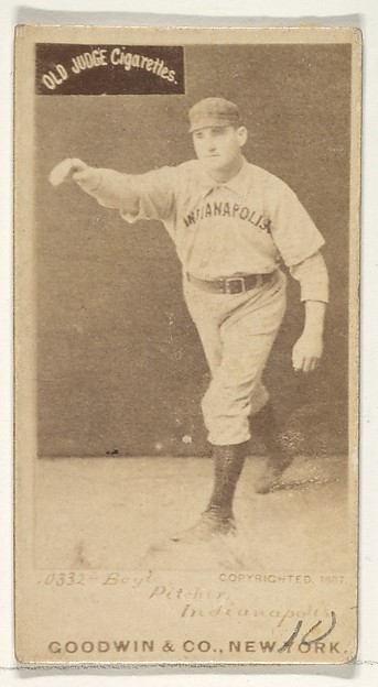 Goodwin & Company, Boyle, Pitcher, Indianapolis, from the Old Judge series (N172) for Old Judge Cigarettes