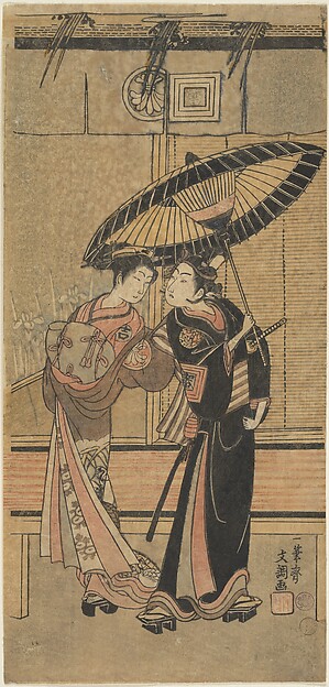 Ippitsusai Bunchō, Segawa Kikunojo II as a Girl and Ichikawa Tomiyeimon?