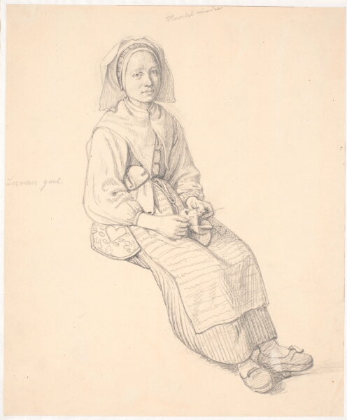 Wilhelm Marstrand, Siddende svensk kone med strikketøj